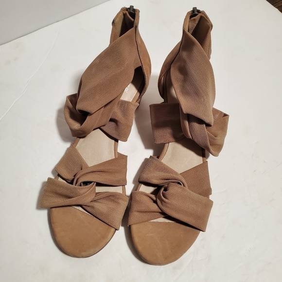 NEW Eileen Fisher Joy Knotted Brown Mesh Sandals - Picture 4 of 6